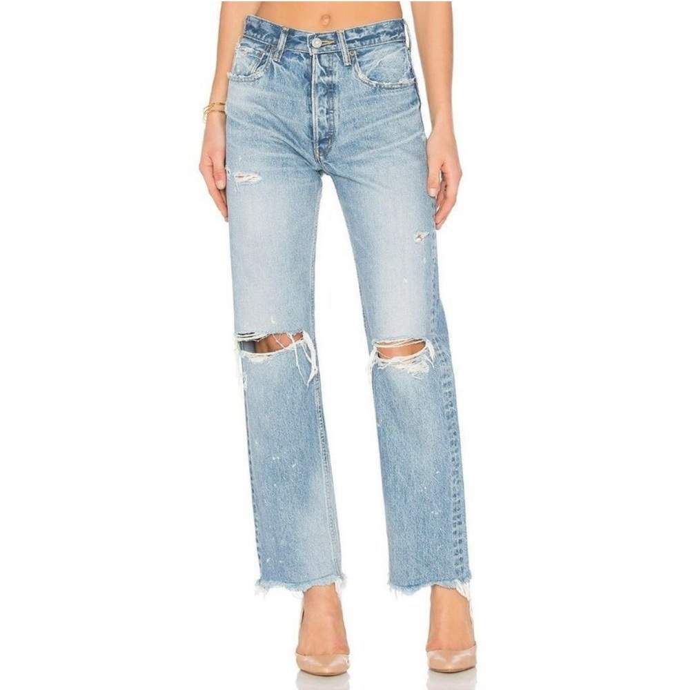 Moussy VINTAGE Odessa Jeans High Rise Distressed Denim